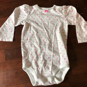 Hearts onesie— hot pink and light pink